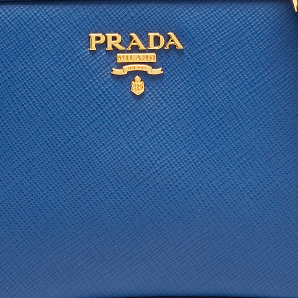 PRADA Blue Saffiano Lux Leather Mini Camera Crossbody Bag - Picture 5 of 8